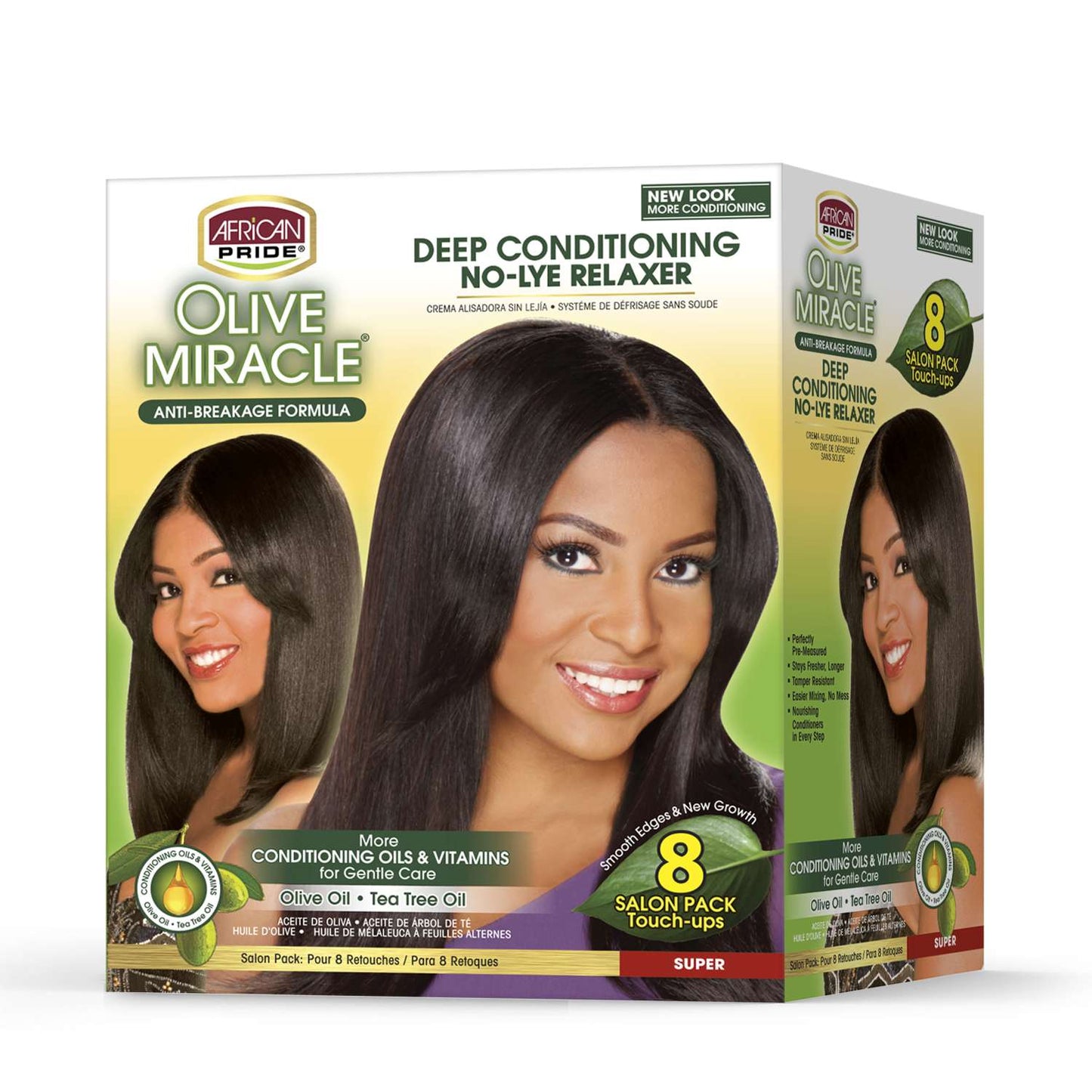 African Pride No Lye Olive Miracle 8 Touch Up Super Kit