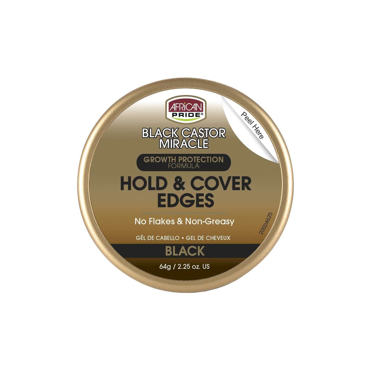 African Pride Edge Control Black Castor Oil 2.25 Oz