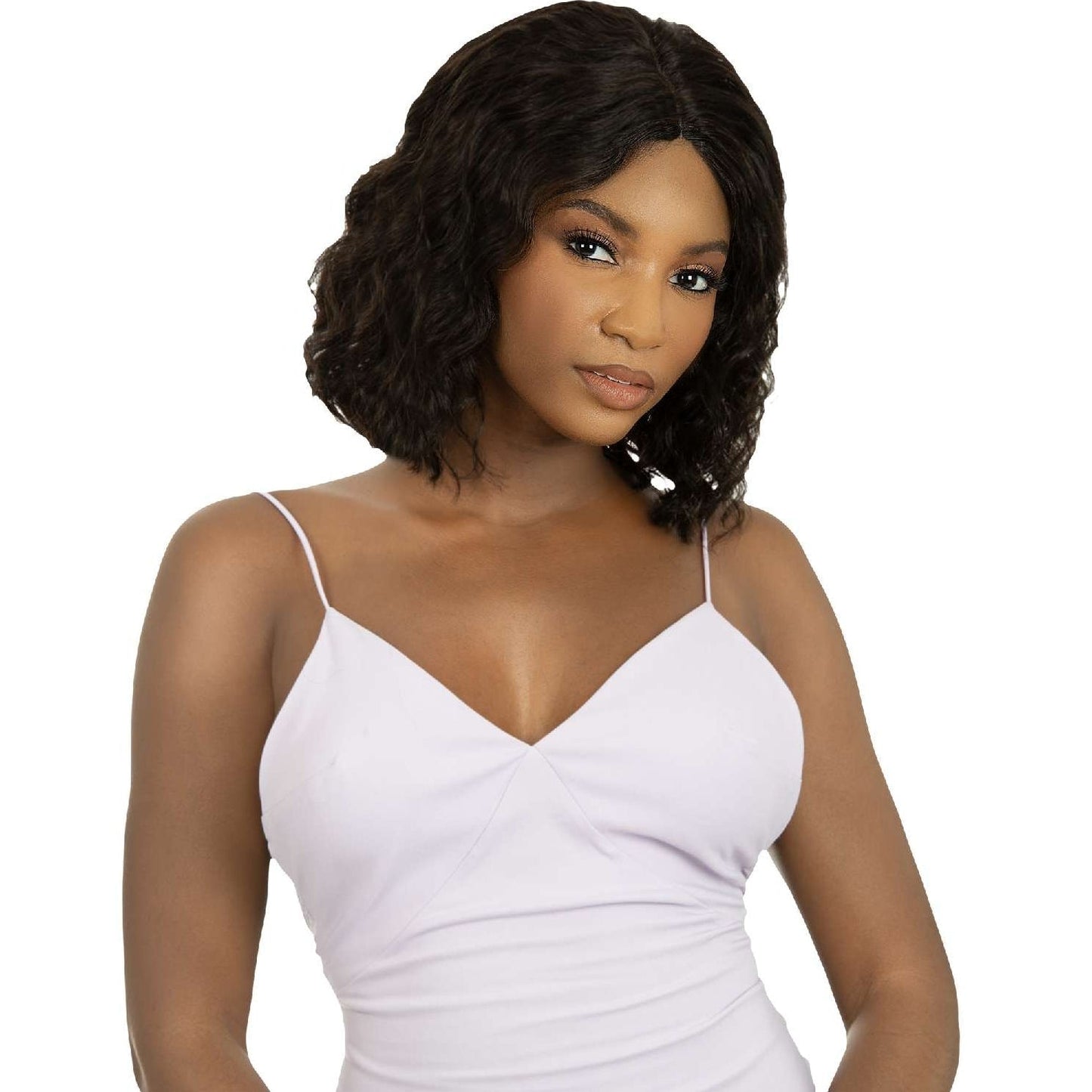 Loose Wave Human Hair Lace Front Wig 13x4 Inch 13 Inch Length Natural Color