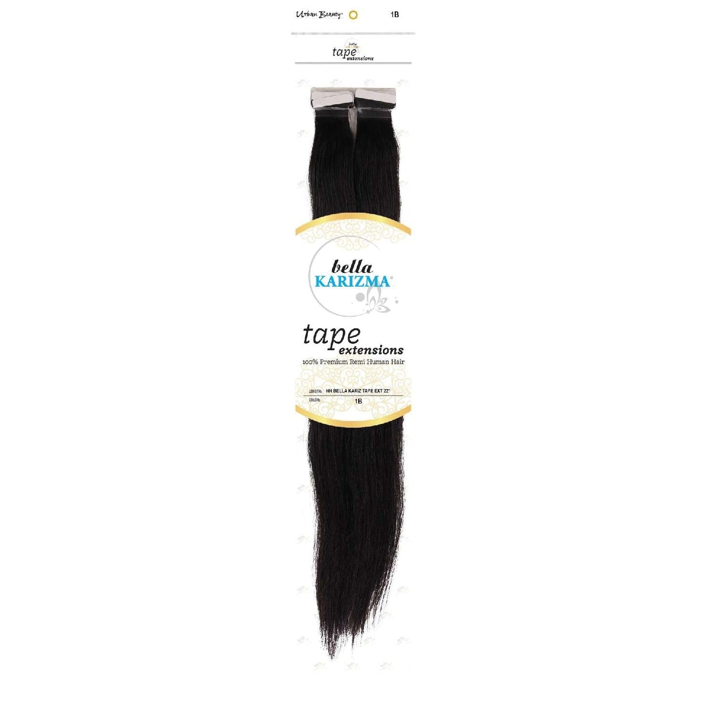 Tape-In Human Hair Extensions 22 Inch 1B