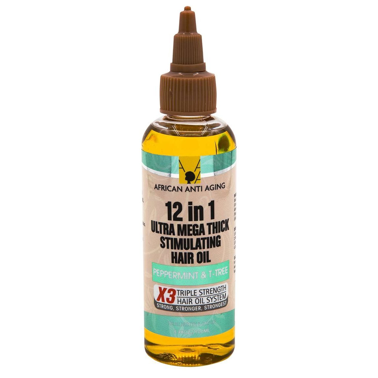 12 In 1 Ultra Mega Thick Stimulating Hair Oil with Peppermint & Tea Tree 3.38 Oz