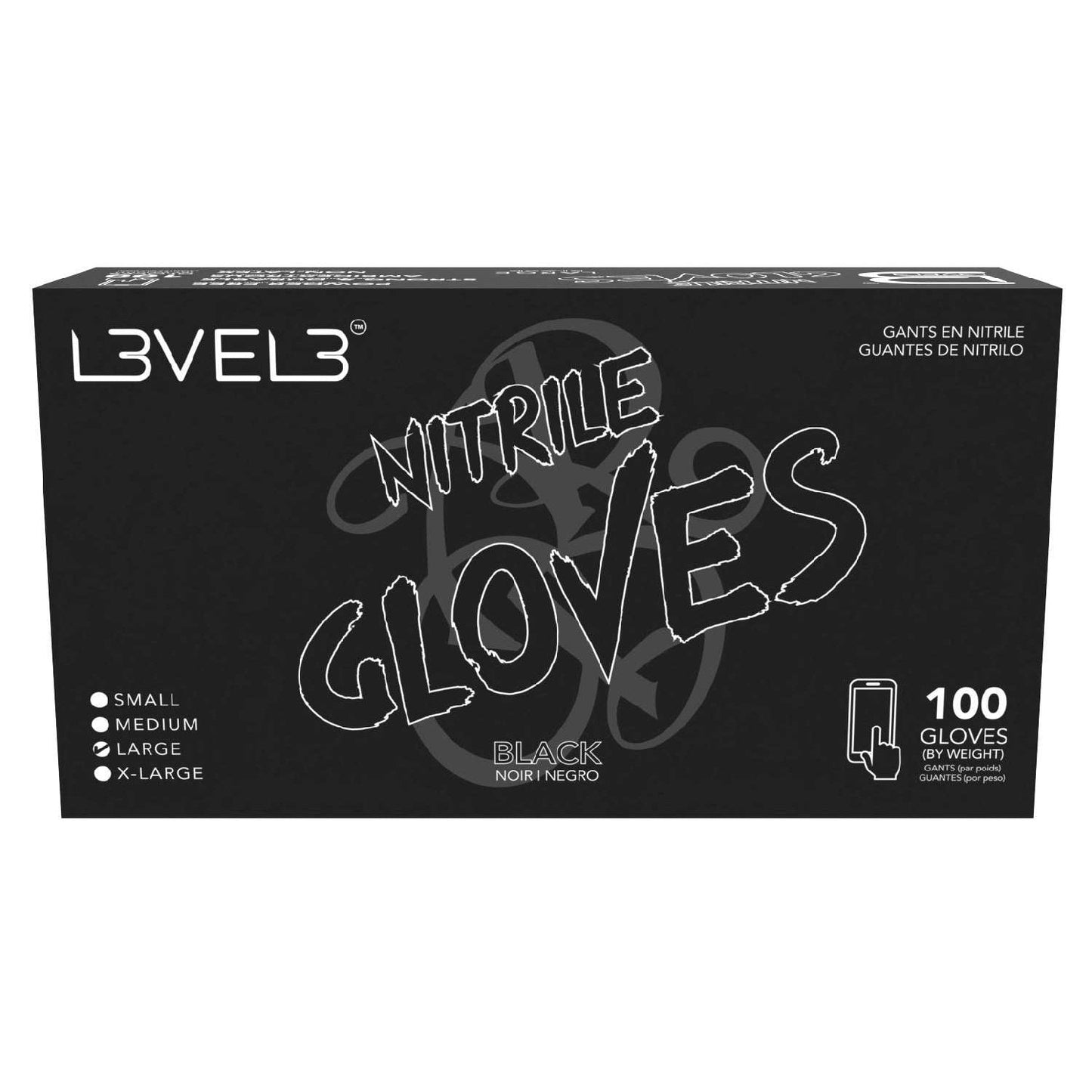 Nitrile Gloves Black Large 100 Piece