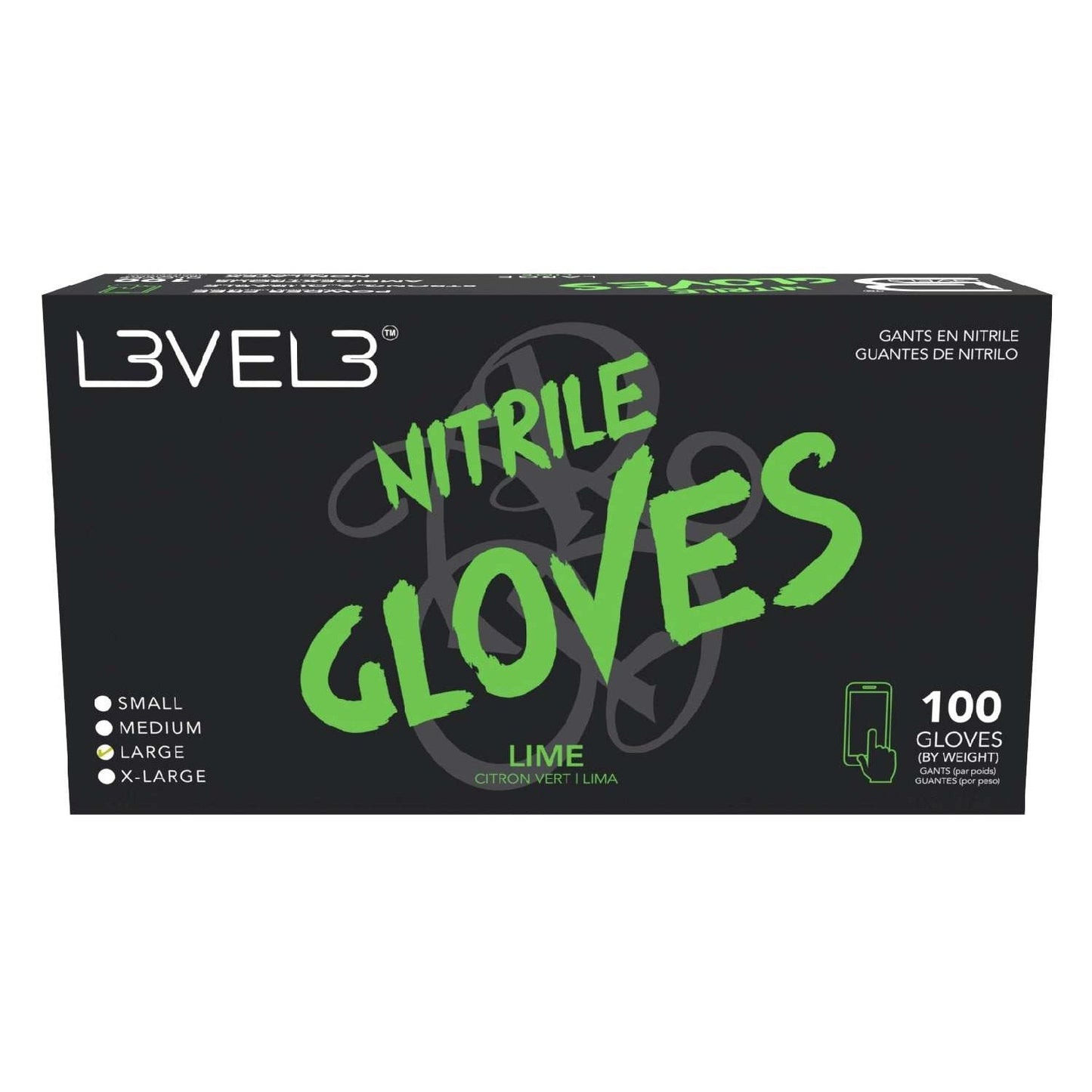Nitrile Gloves Lime Large 100 Piece