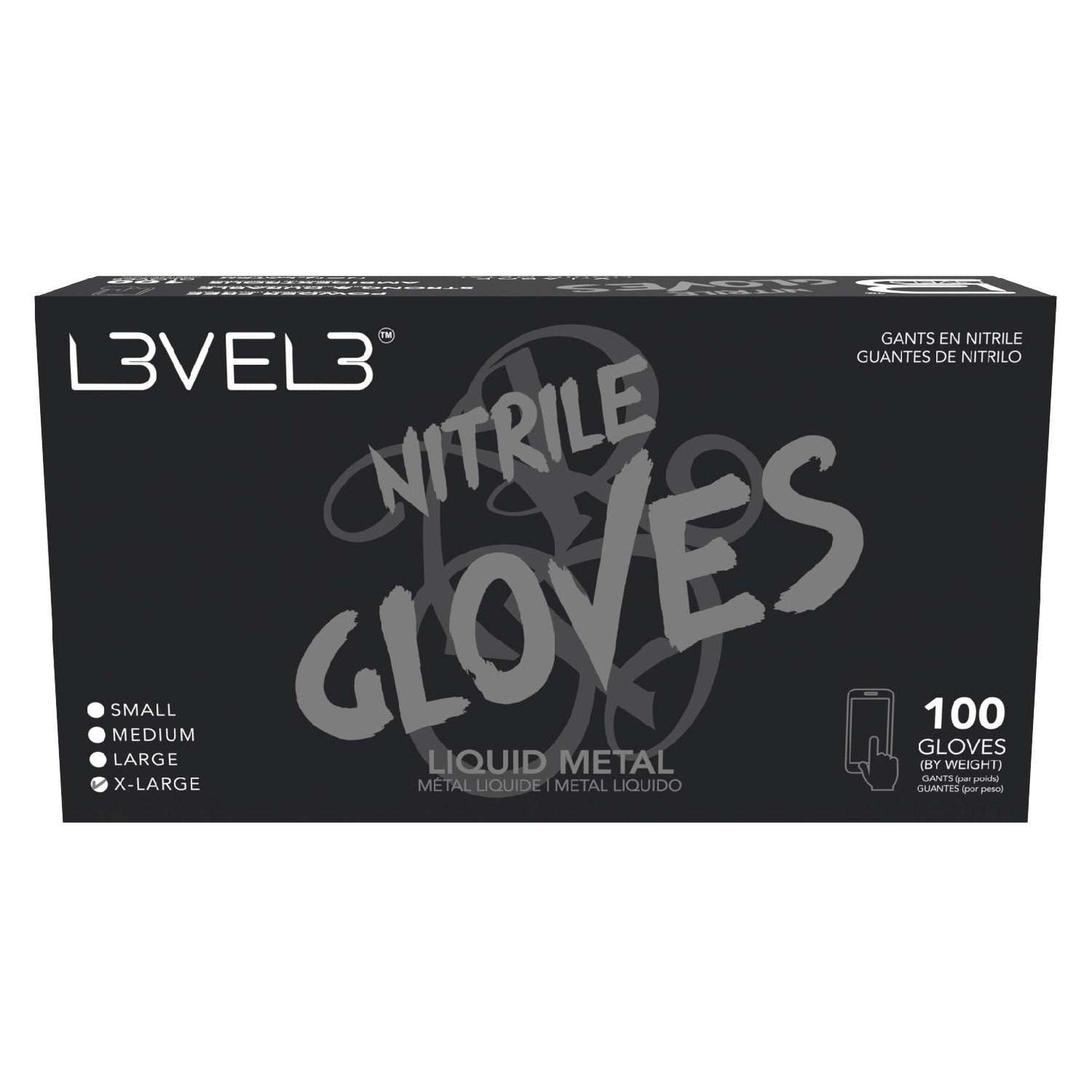 Nitrile Gloves Liquid Metal X-Large 100 Piece