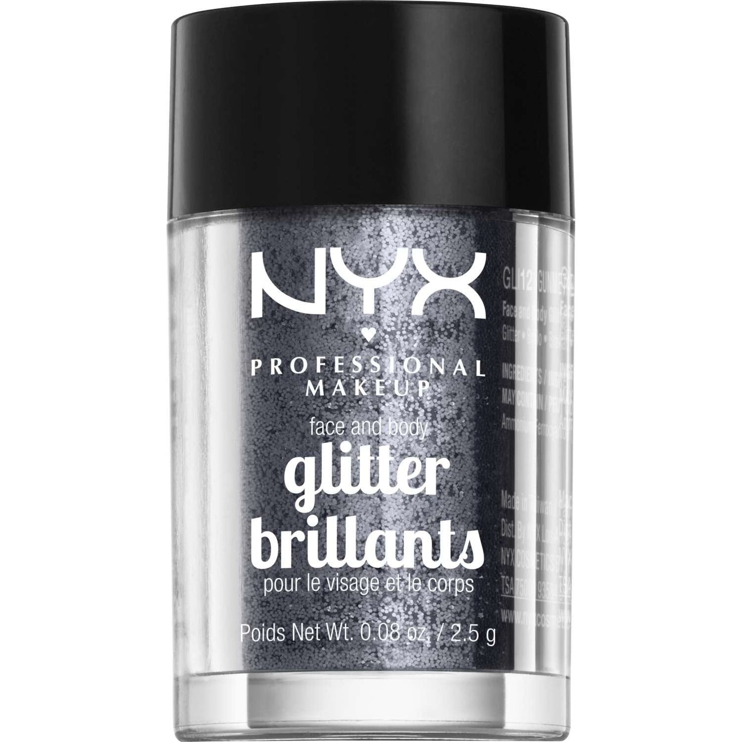 Face and Body Loose Glitter Gunmetal 0.08 Oz