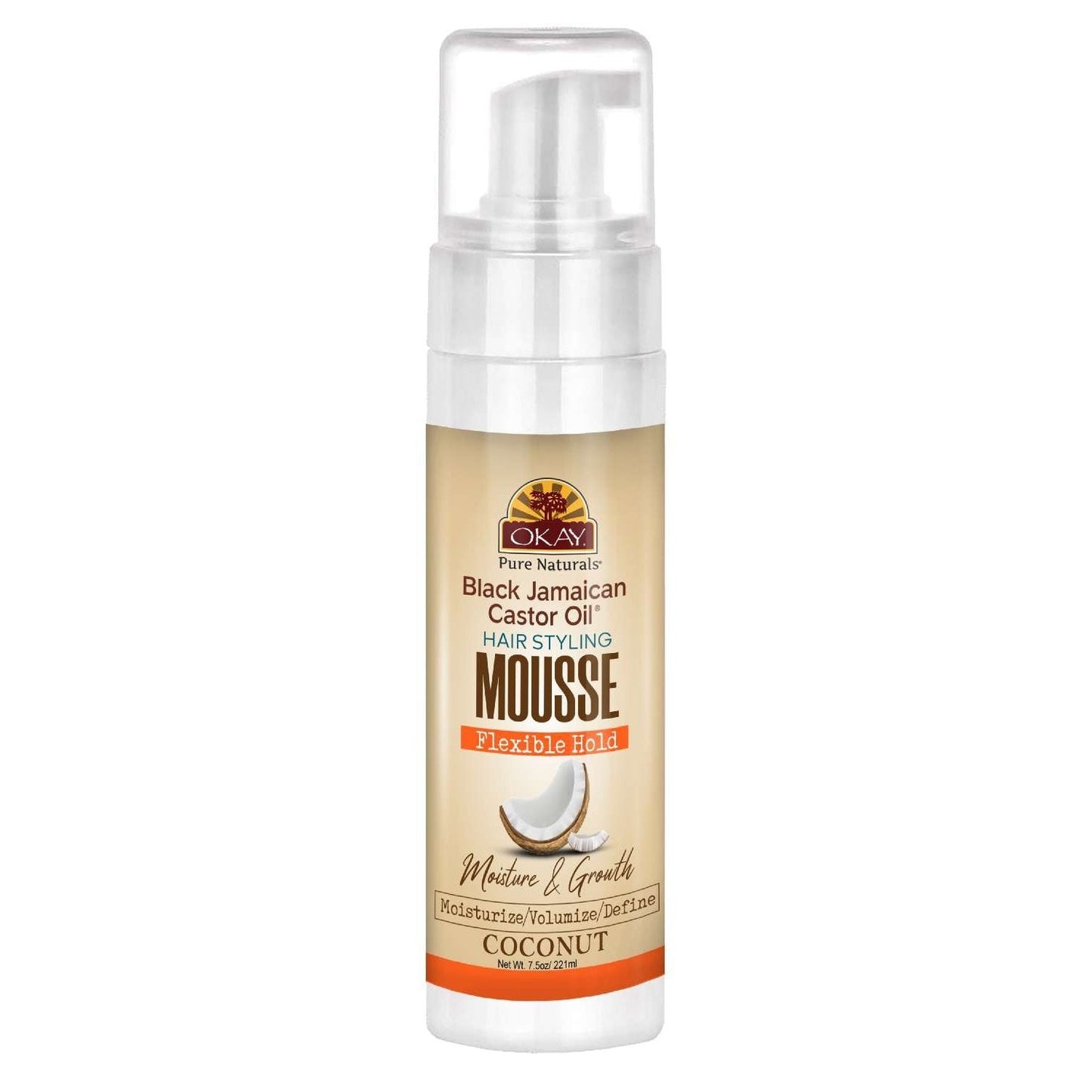 Hair Styling Mousse with Jamaican Castor Oil and Coconut 7.5 Oz