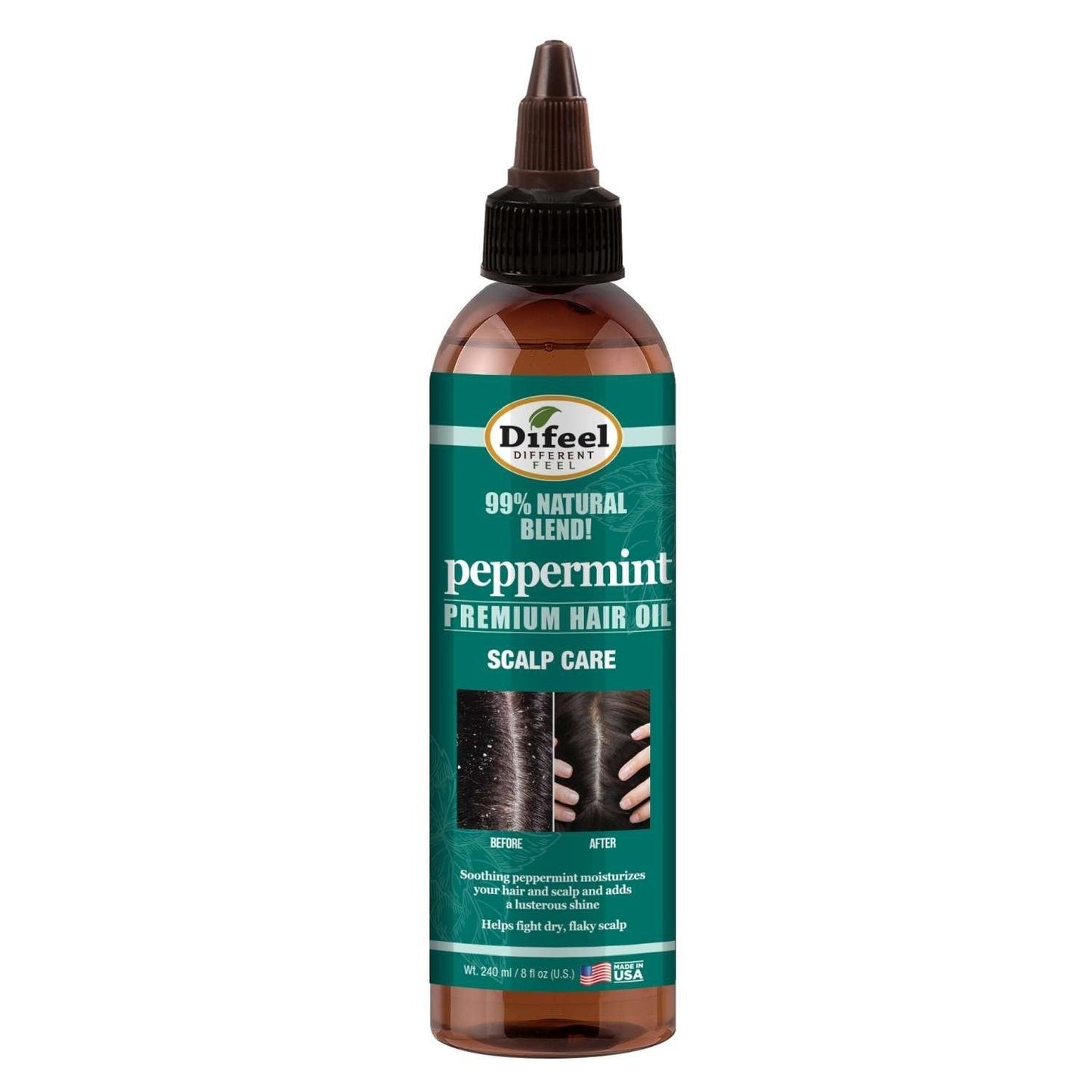 Premium Hair Oil 99% Natural Sunflower Peppermint Scalp Care 8 Oz
