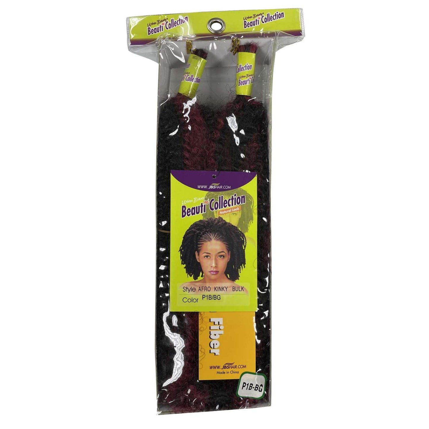 Synthetic Bulk Hair Afro Kinky Texture P1B Burgundy