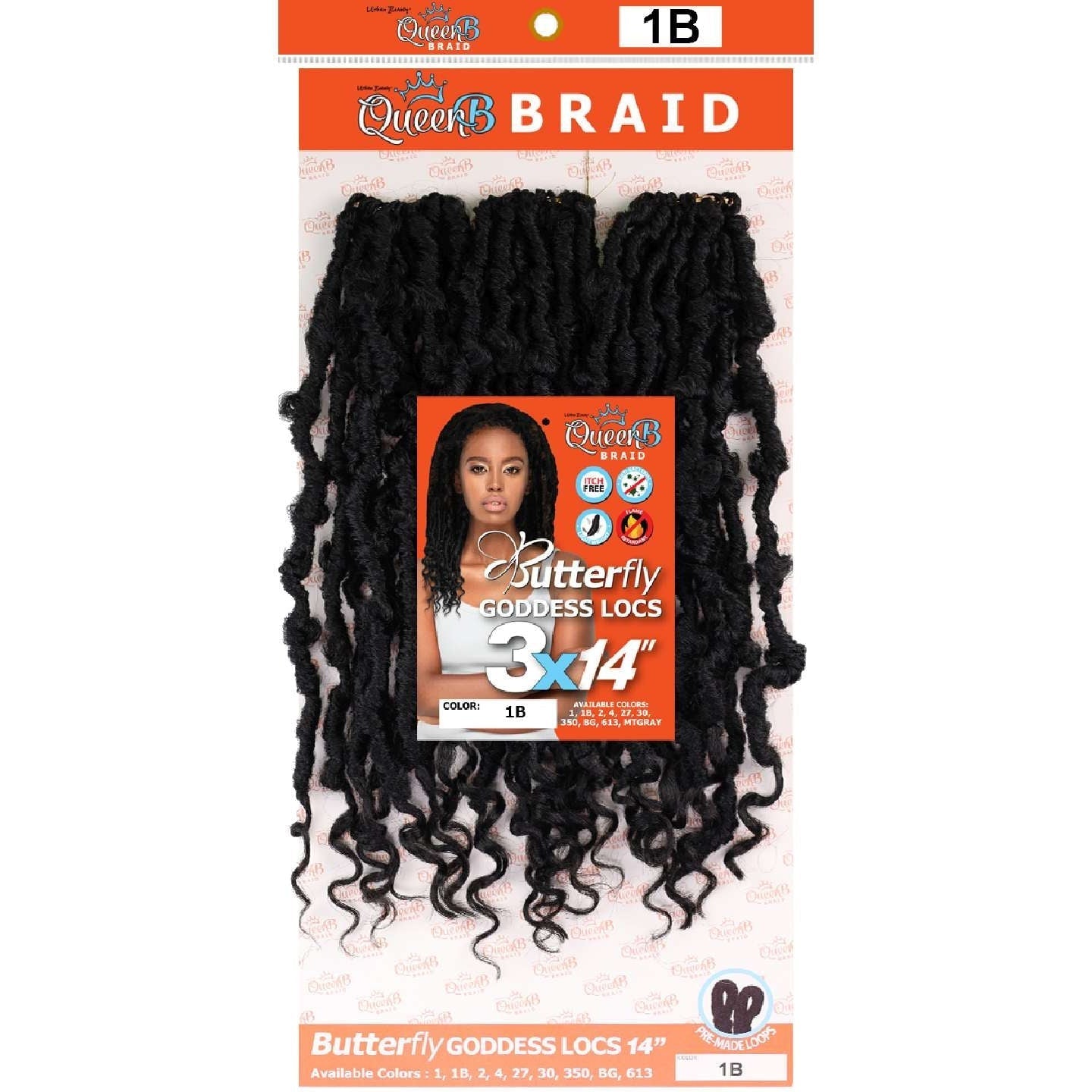 Synthetic Butterfly Goddess Locs 14 Inch 3X Value Pack Color 1B