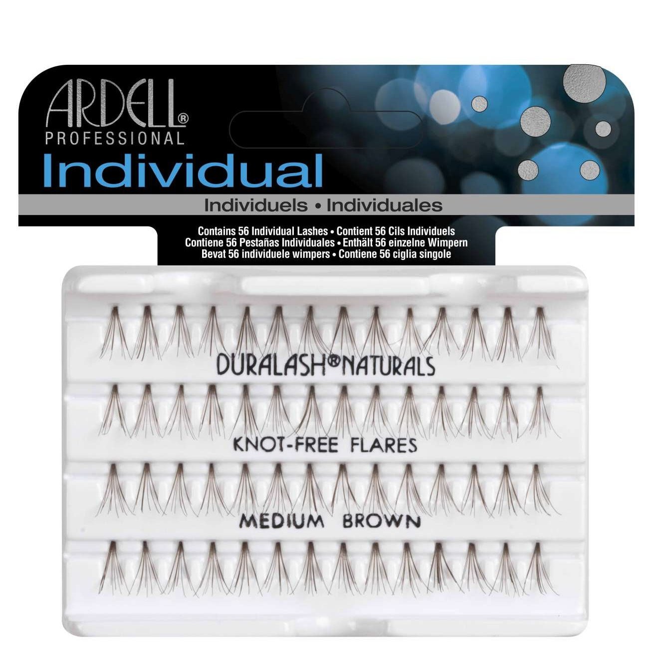 Individual Knotted Flare Lashes 100% Human Hair Medium Brown