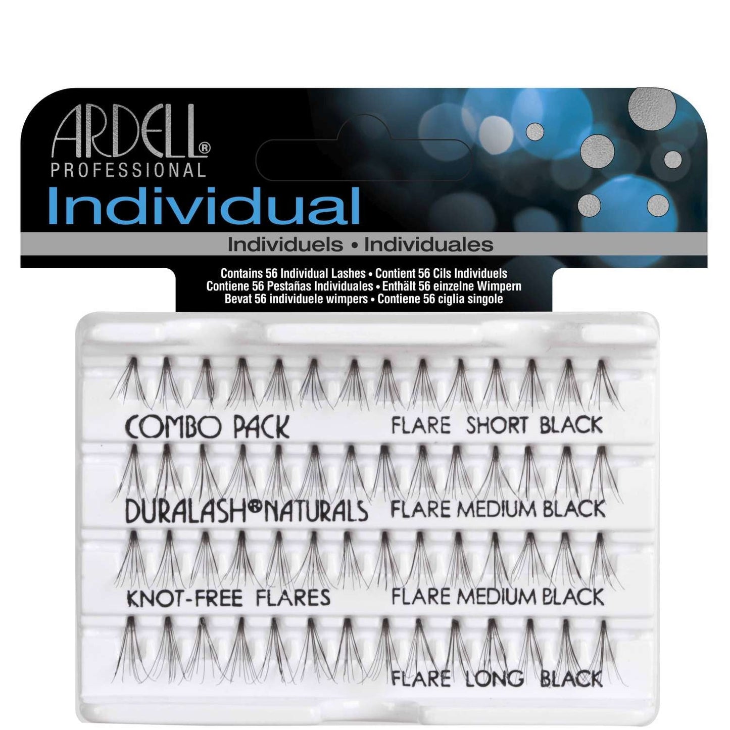 Individual Knot Flare Lashes 100% Human Hair Long Length Combo Pack