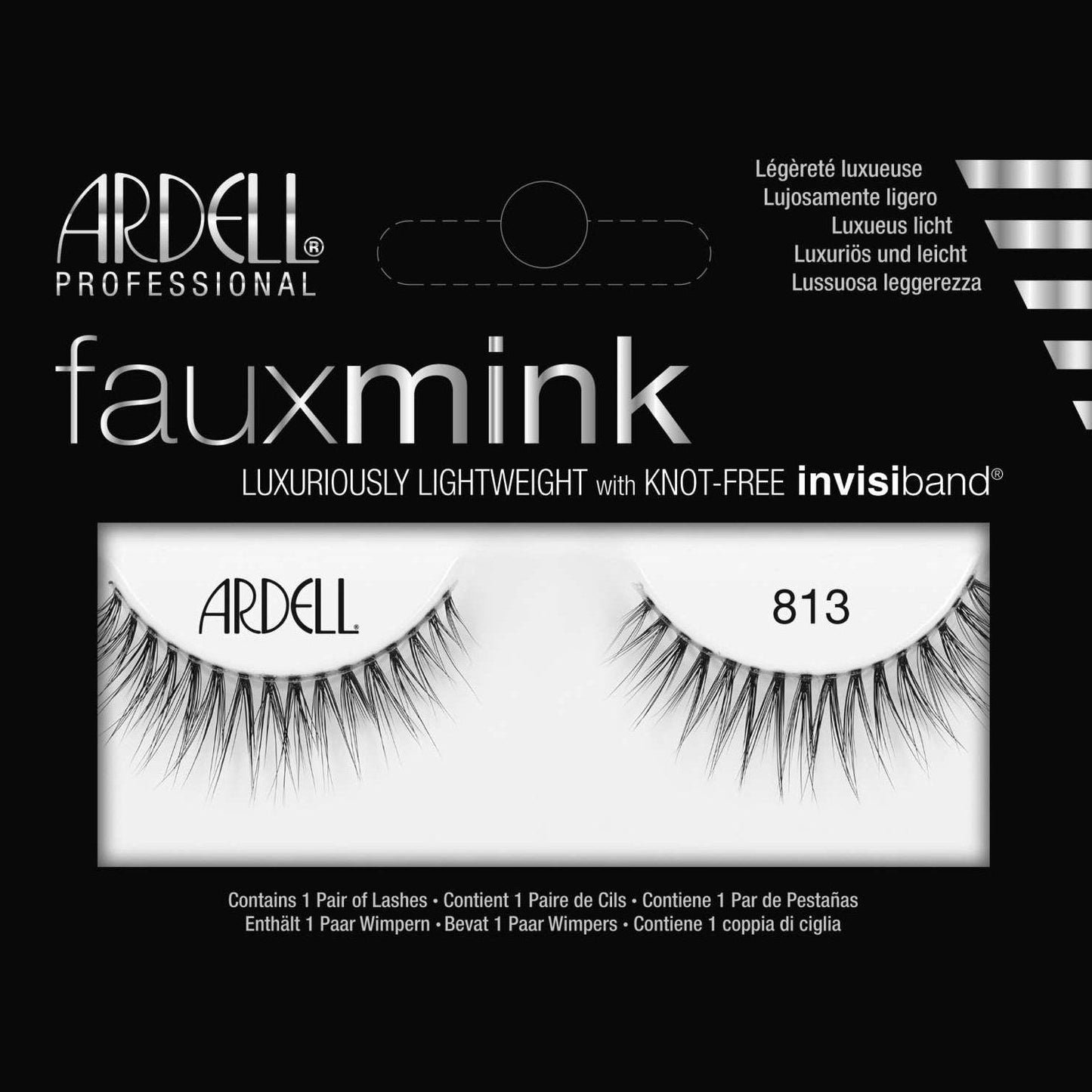 Faux Mink Strip Lash Invisiband Medium Length 813