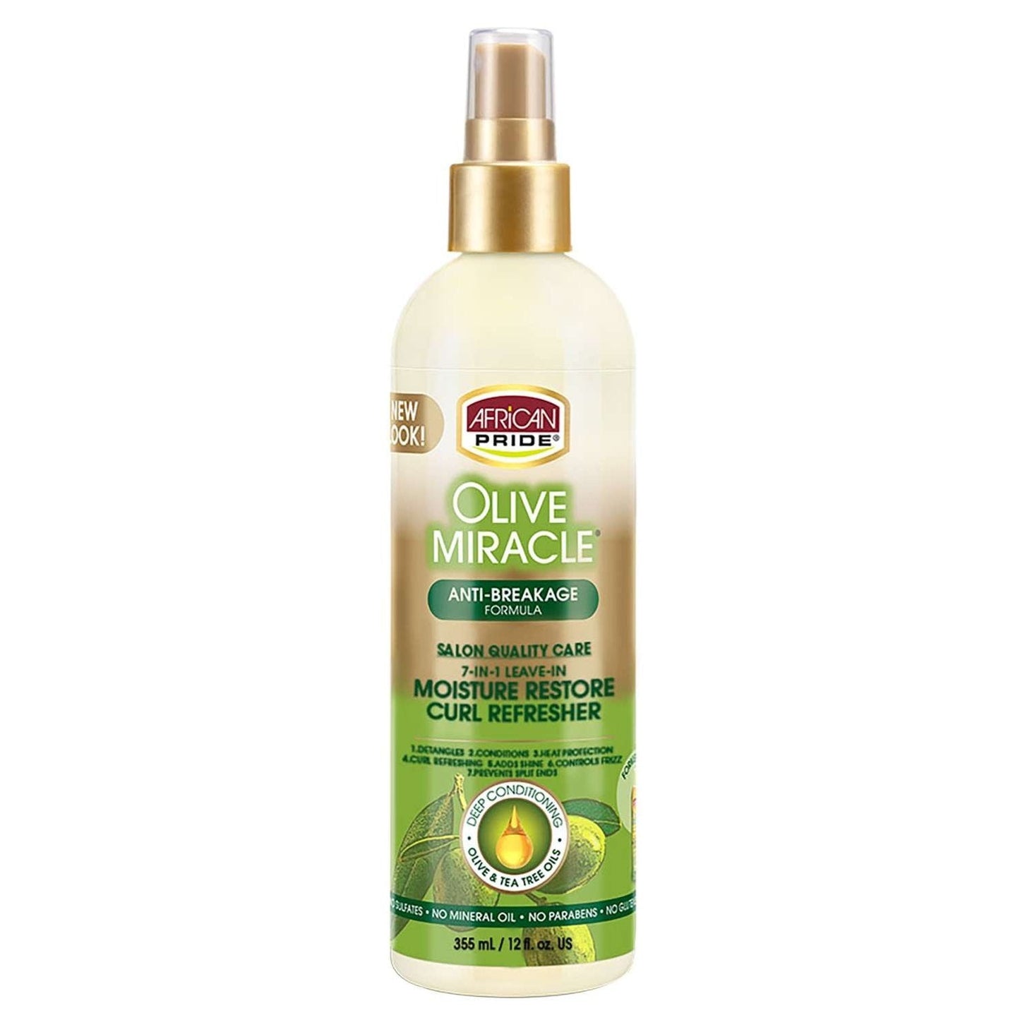 African Pride Leave-In Curl Refresher with Olive & Tea Tree Oil 7-in-1