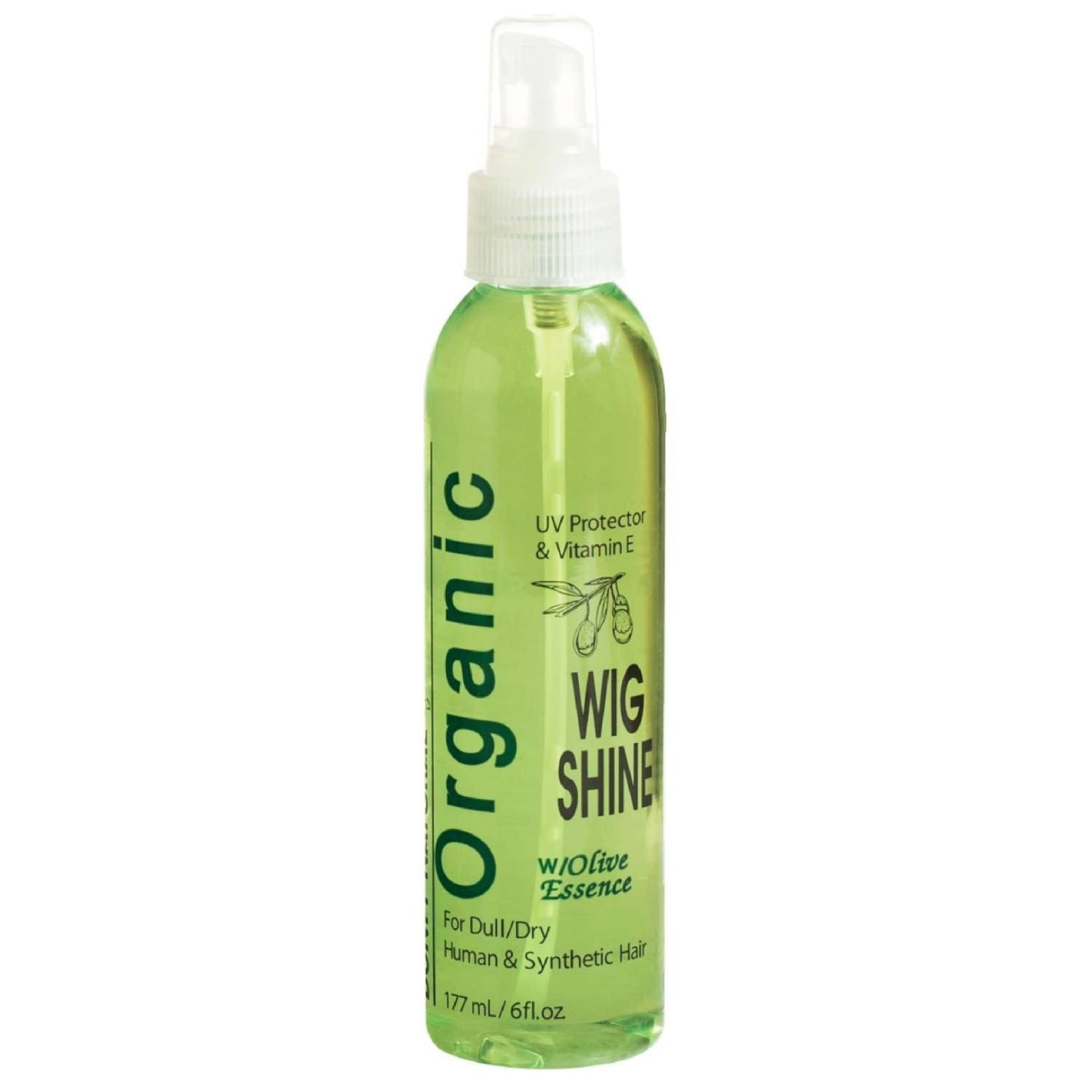 Oil Free Organic Wig Shine Spray with Olive Extracts and UV Protection