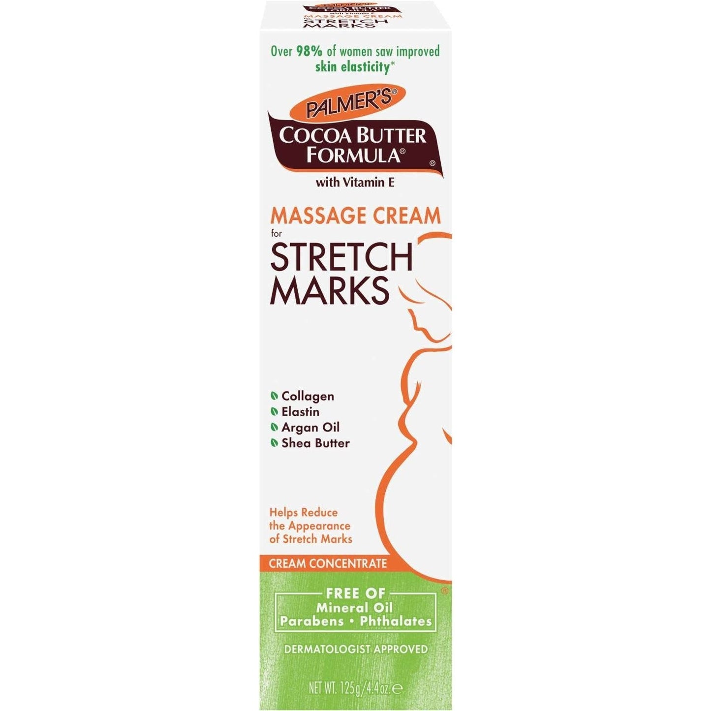 Massage Cream with Cocoa Butter, Argan Oil & Vitamin E for Stretch Marks