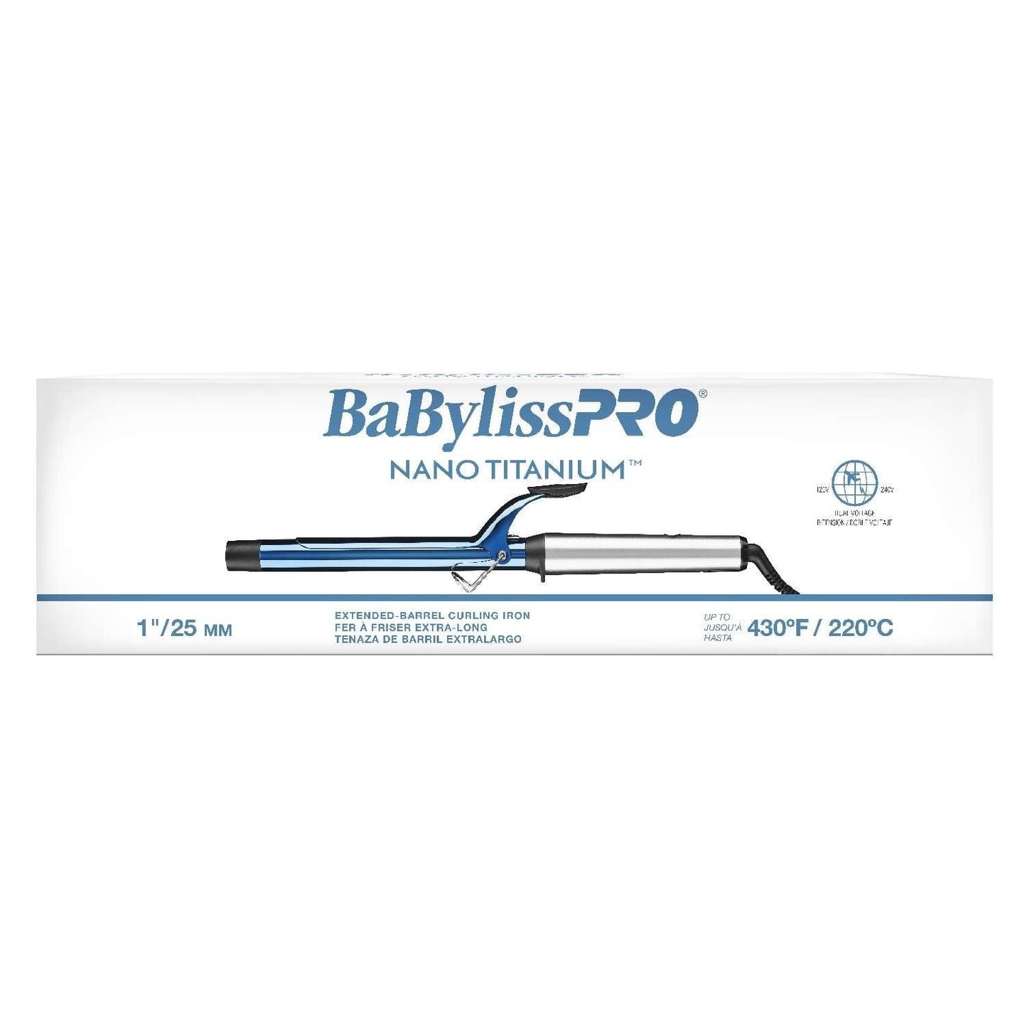 Curling Iron Nano Titanium 1 Inch Extended Barrel