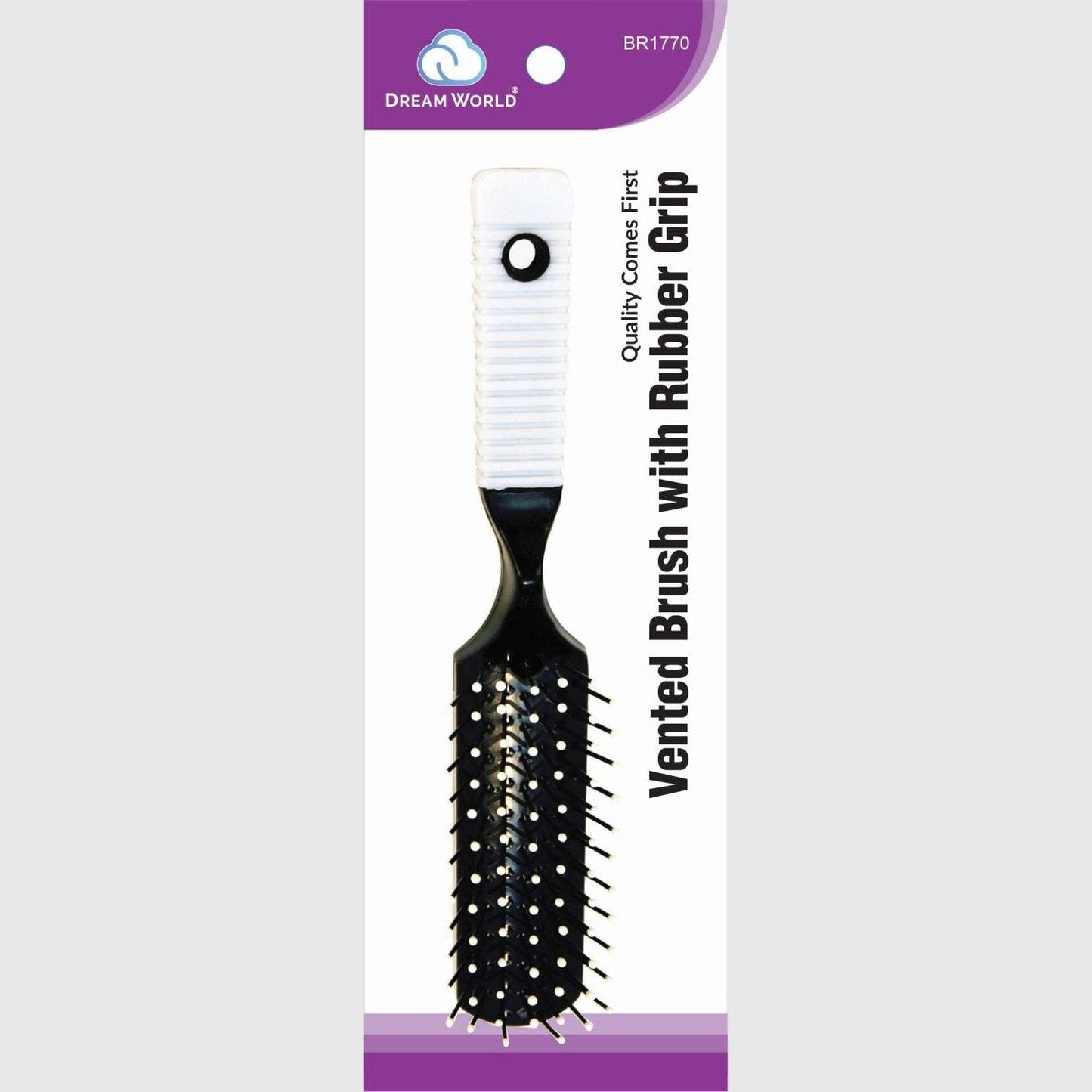 Vented Rubber Grip Brush for All Hair Types