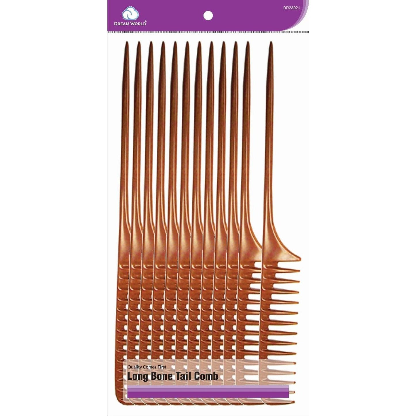 Long Bone Tail Comb for Styling and Sectioning Hair
