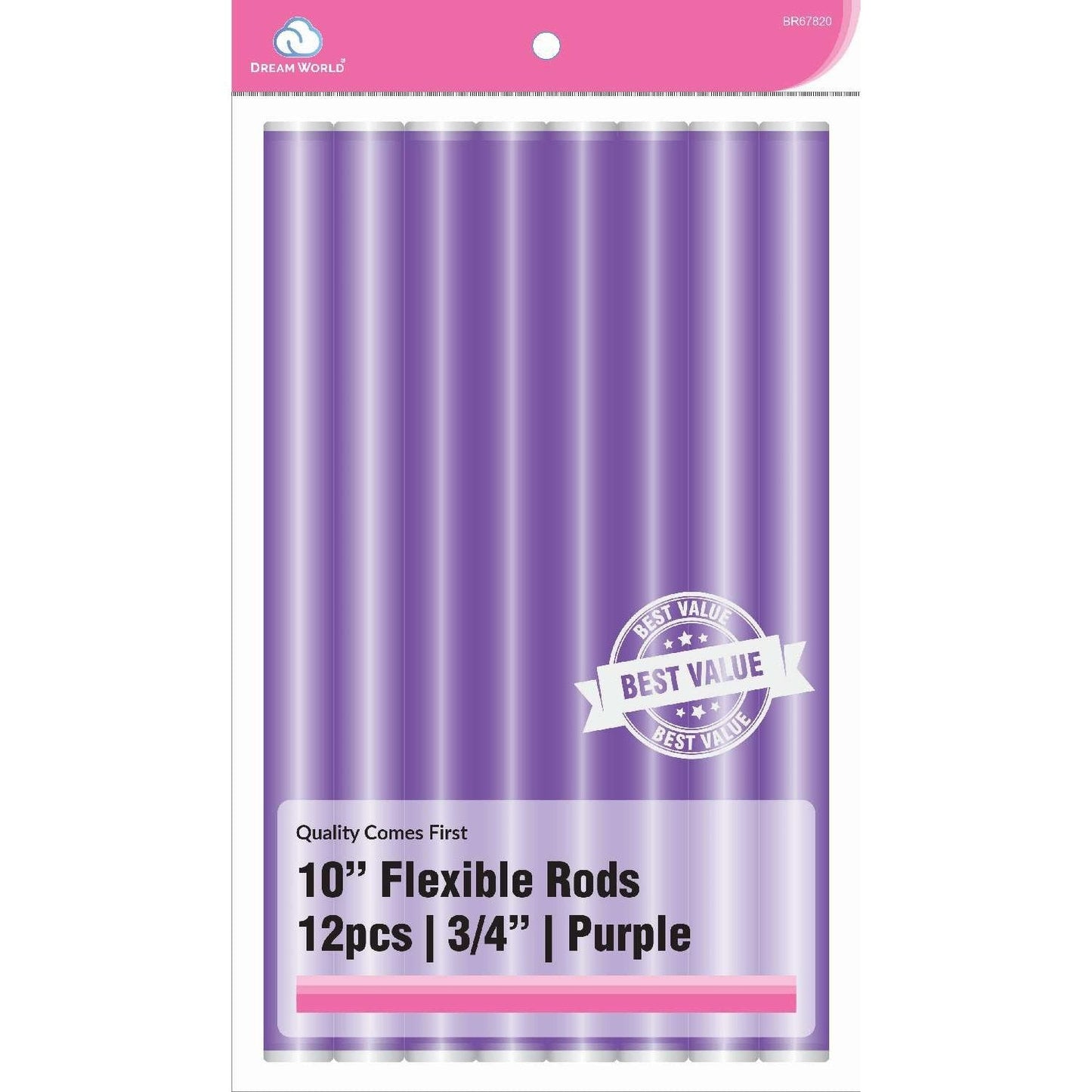Flexible Foam Hair Curling Rods for All Hair Types 3/4 Inch 12 Count Purple