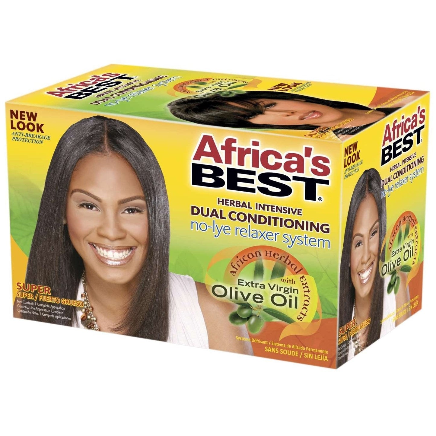 No-Lye Relaxer Kit for Normal to Regular Hair with African Herbal Extracts and Olive Oil