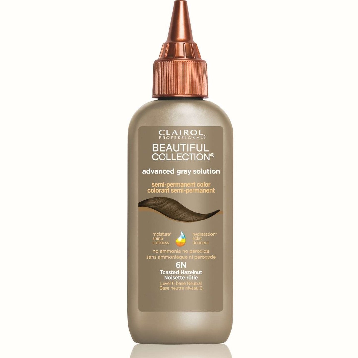 Semi-Permanent Hair Color Gray Coverage Toasted Hazelnut 6N