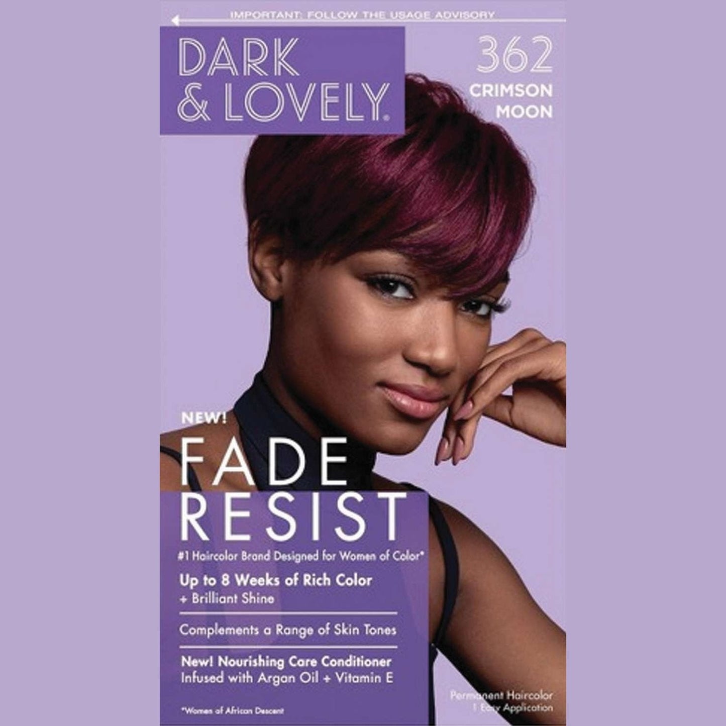 Fade-Resistant Hair Color with Argan Oil and Vitamin E, Crimson Moon, 362
