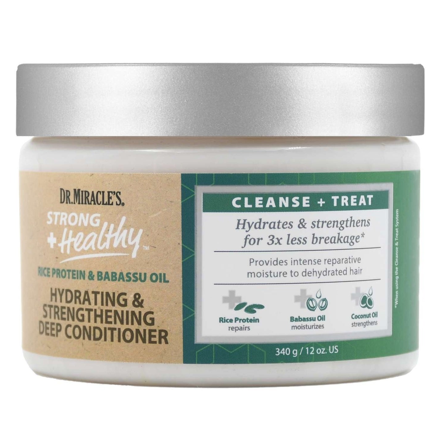 Deep Conditioner Hydrating Strengthening with Coconut Oil, Rice Protein & Babassu Oil 12 oz