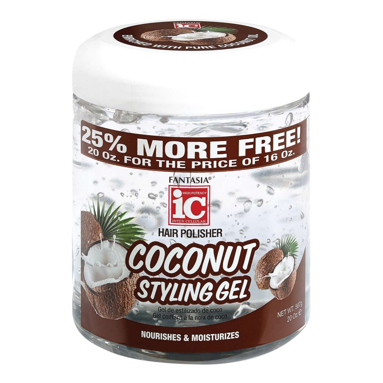 Hair Polisher Styling Gel with Coconut and Lauric Acid