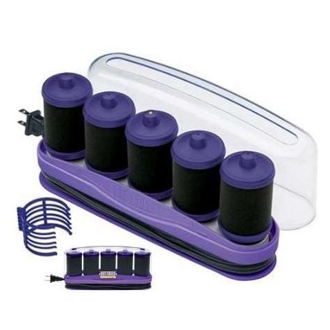 5-Piece Hairsetter with Super Size Flocked Rollers and Cool Touch Ends, Dual Voltage