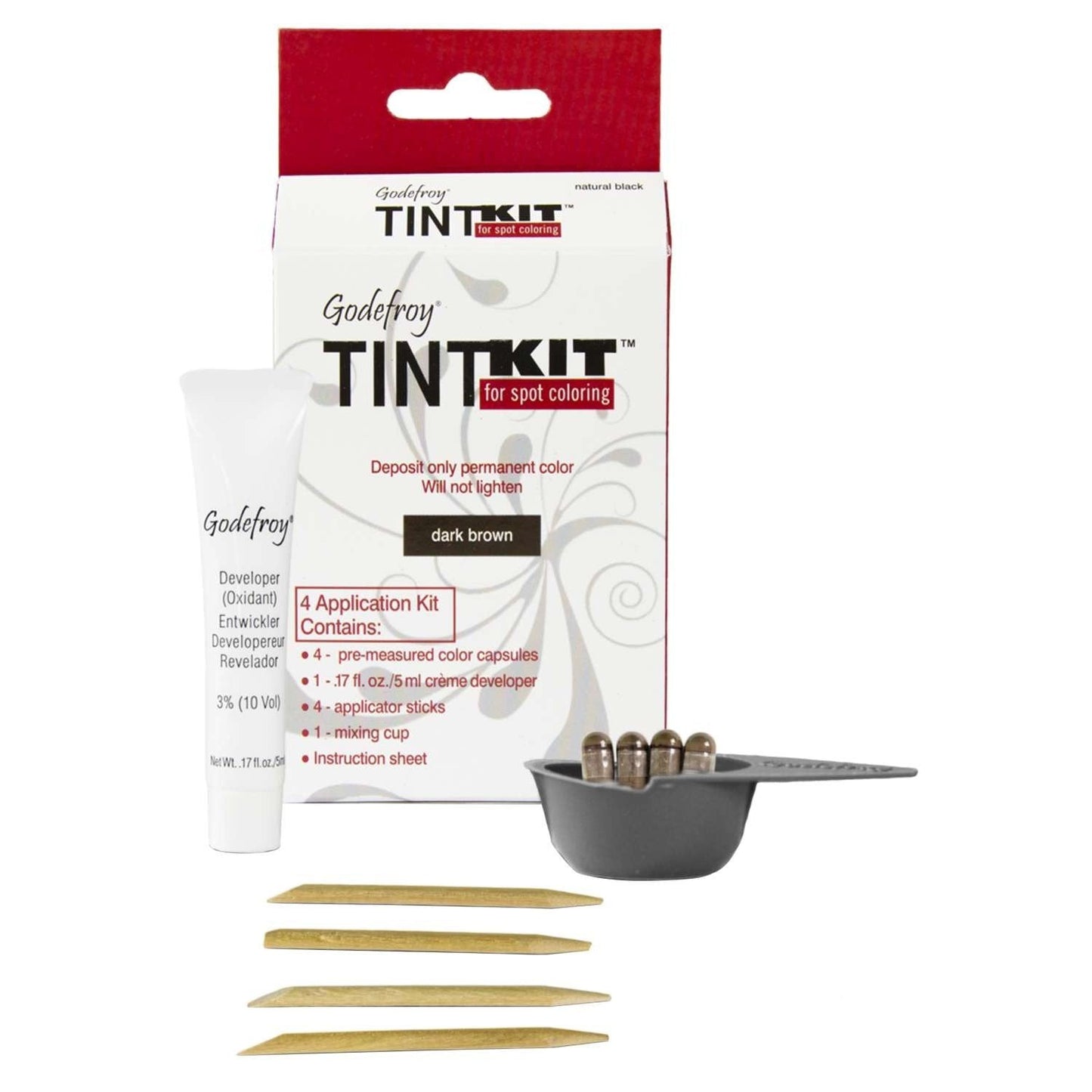Eyebrow and Eyelash Tint Kit Sensitive Natural Black with Applicator Sticks