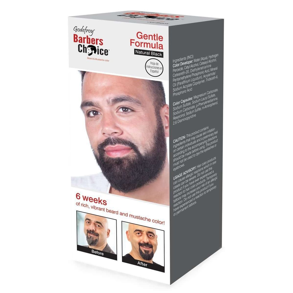 Beard and Mustache Color Kit for Thick Facial Hair 3-Application Natural Brown