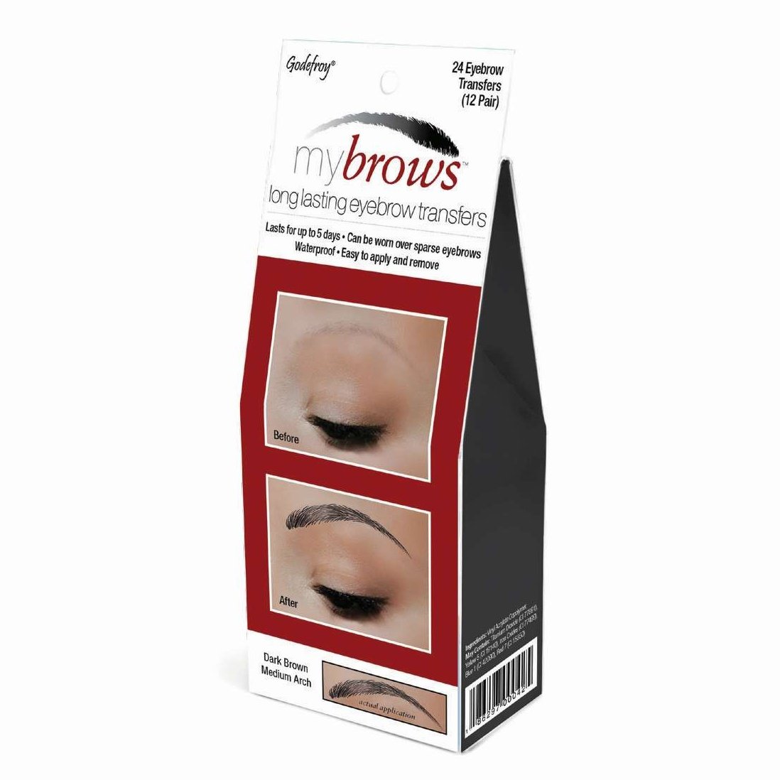 Eyebrow Enhancer Dark Brown Medium Arch 24 Pieces