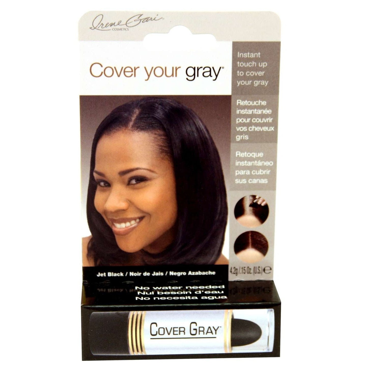 Touch-Up Stick for Gray Hair Coverage with Lipstick Applicator, Travel Size