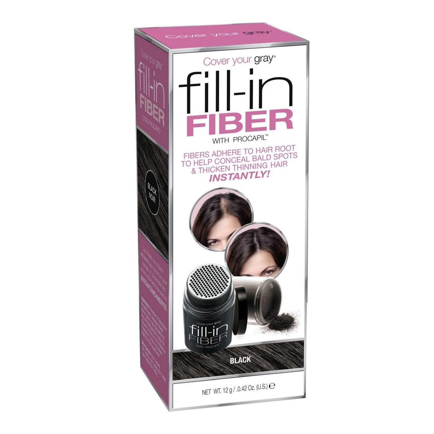 Fill-In Hair Fibers with Procapil for All Hair Textures Black