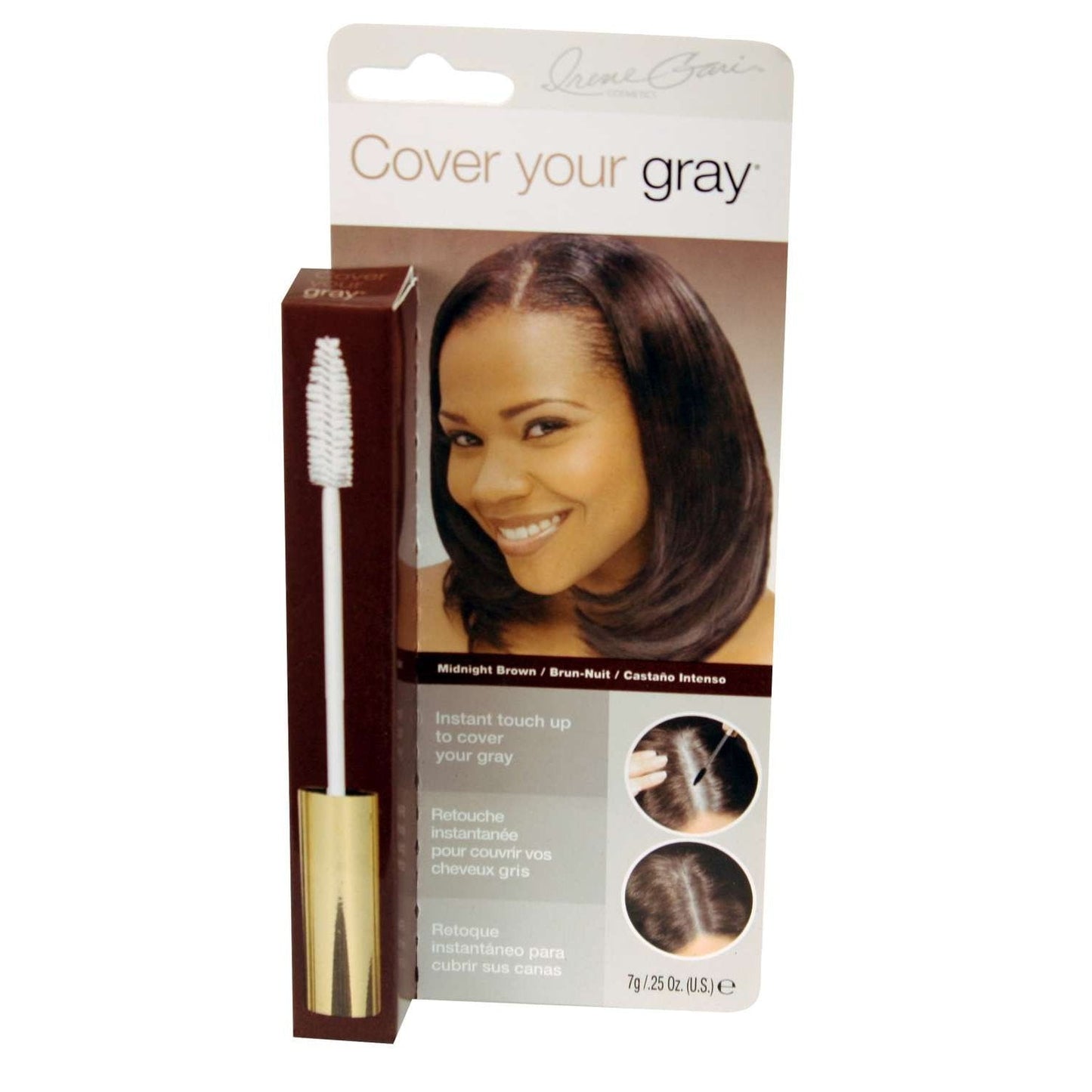 Hair Mascara for Gray Hair Coverage Medium Brown Travel Size
