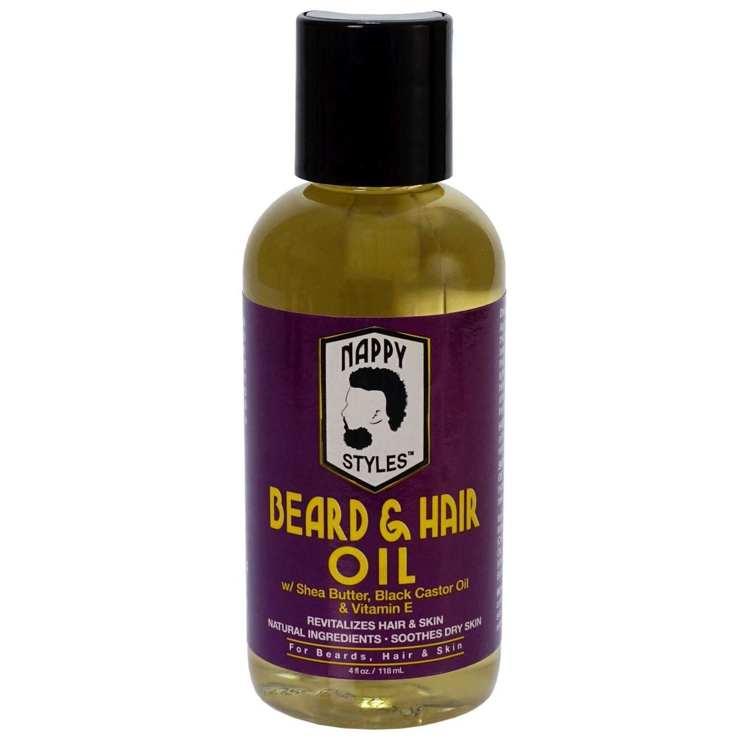 Beard Hair Oil with Shea Butter, Vitamin E & Castor Oil 4oz