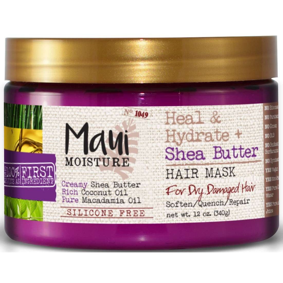 Shea Butter Hair Mask with Macadamia Oil and Coconut Moisturizing Treatment