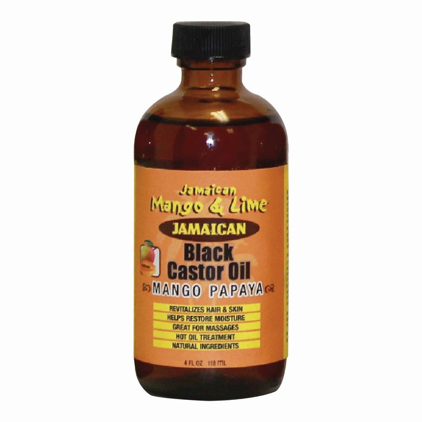 Black Castor Oil with Mango and Papaya for Dry Hair and Skin Hydration