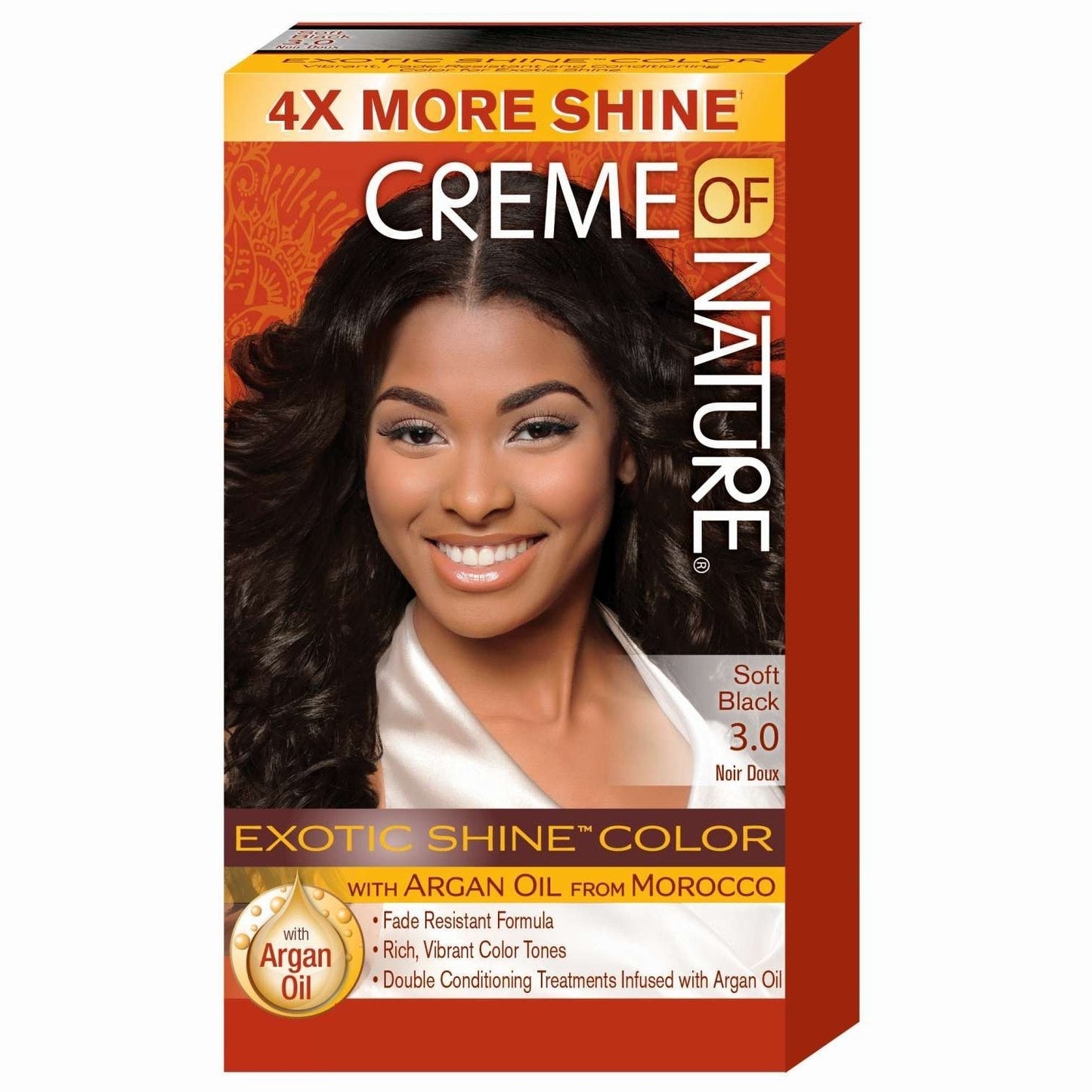 Creme of Nature Gel Hair Color with Mango Shea Butter and Argan Oil Soft Black