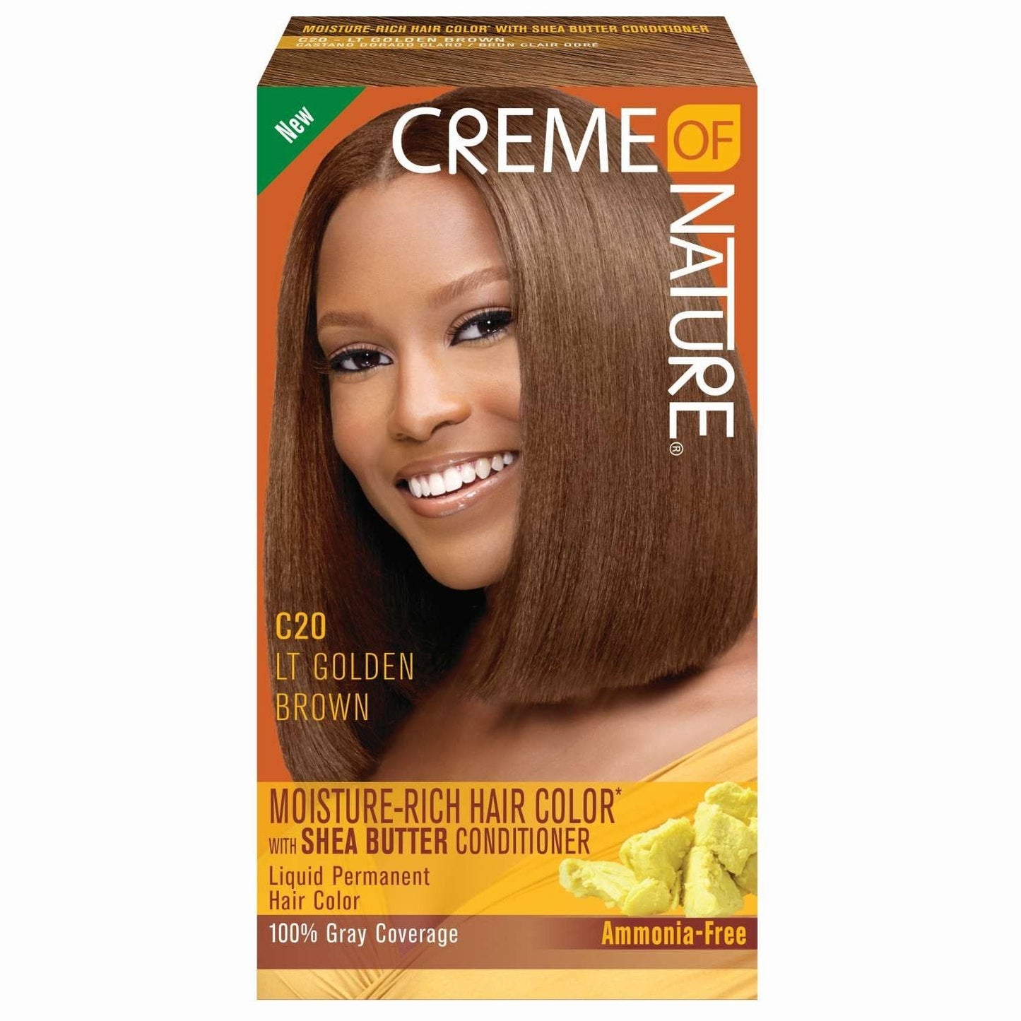 Creme of Nature Liquid Hair Color Ammonia-Free with Shea Butter 20 Lt Golden Brown