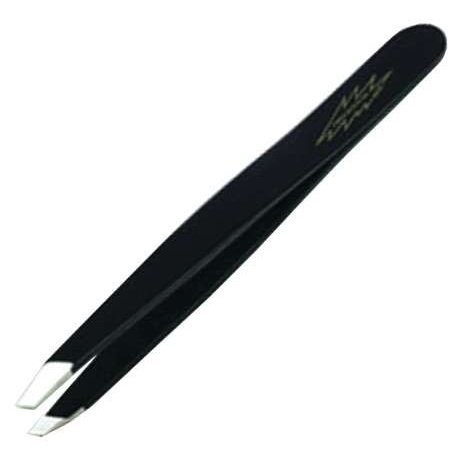 Slant Tweezer with Precision Hand-Filed Points, Matte Black