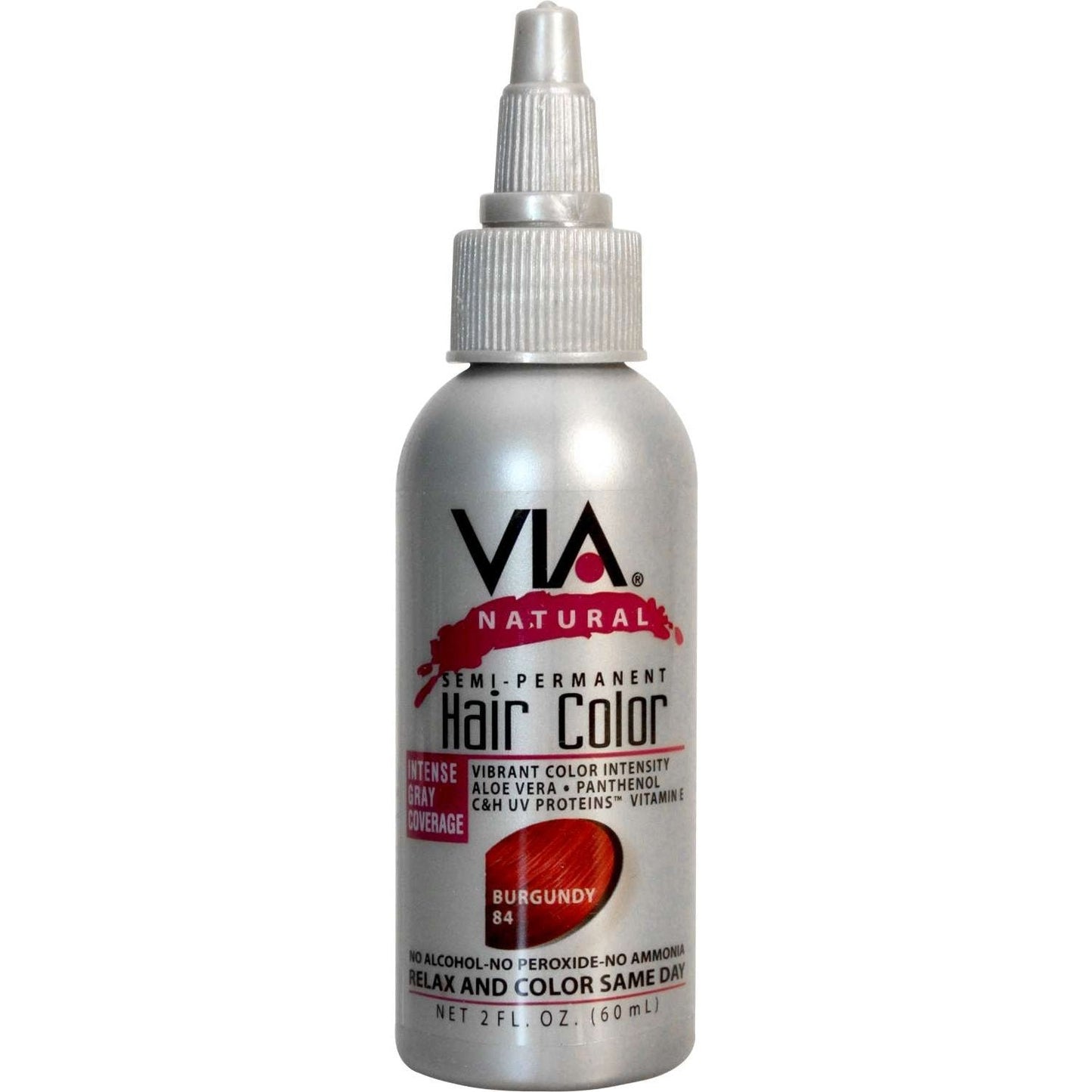 Semi-Permanent Hair Color Burgundy with Aloe Vera and Vitamin E