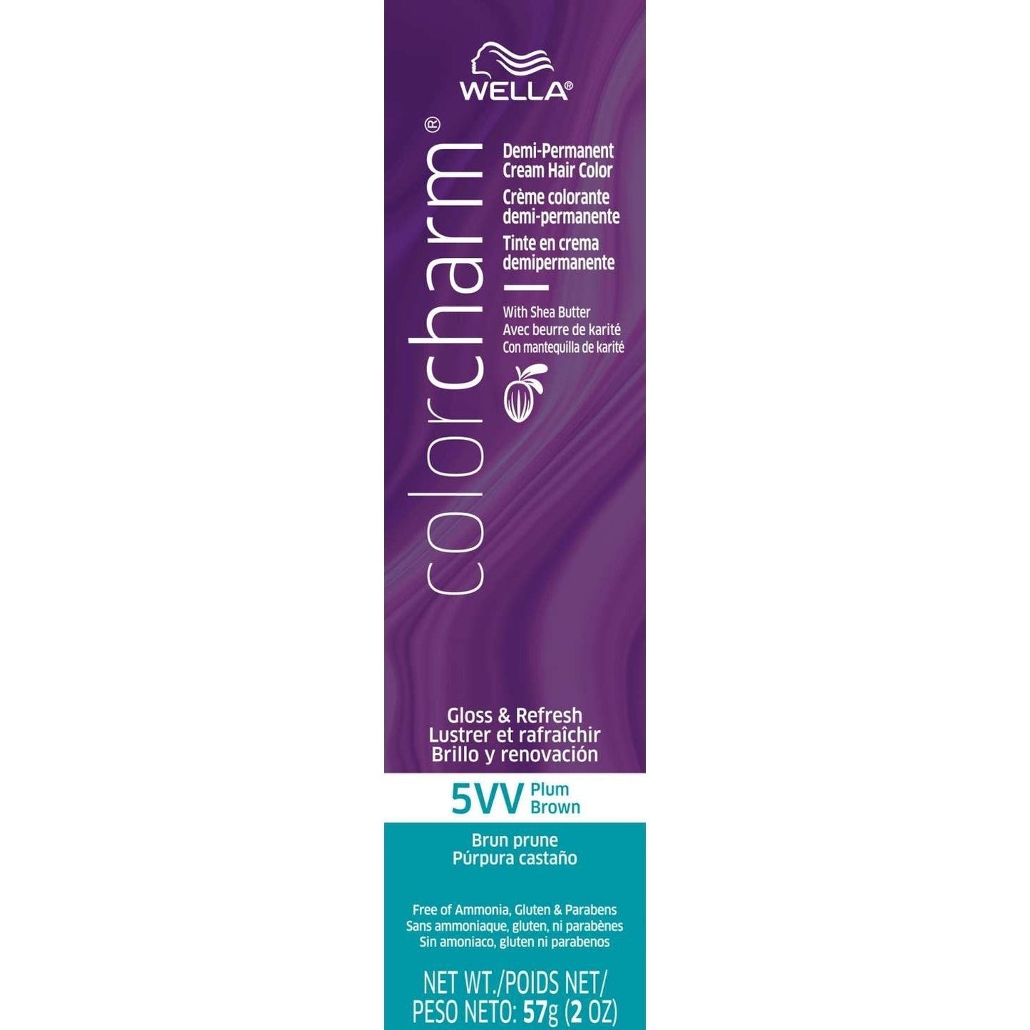 Demi-Permanent Cream Hair Color 5Vv Plum Brown
