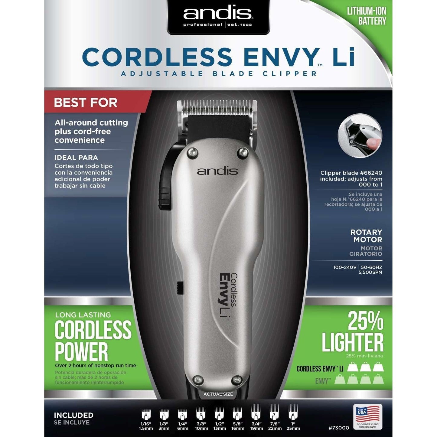 Cordless Adjustable Blade Hair Clipper
