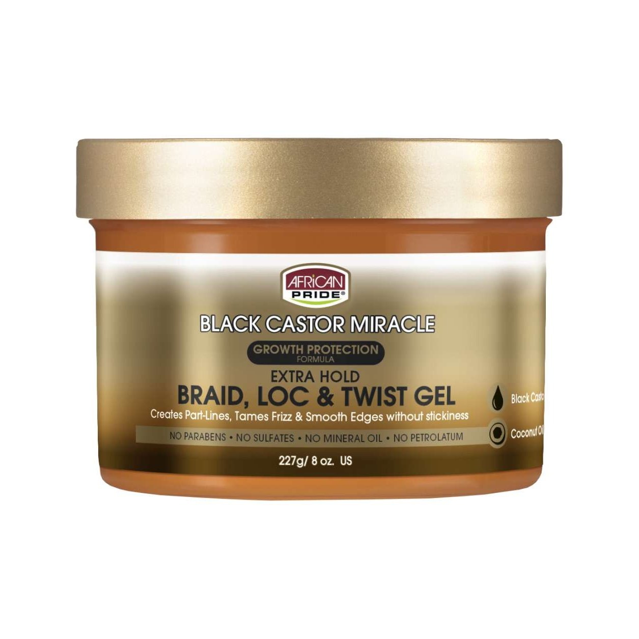 African Pride Braid Loc Twisting Gel Black Castor Oil 8 Oz