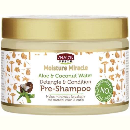 African Pride Detangle Condition Pre-Shampoo Moisture Miracle 12 Oz