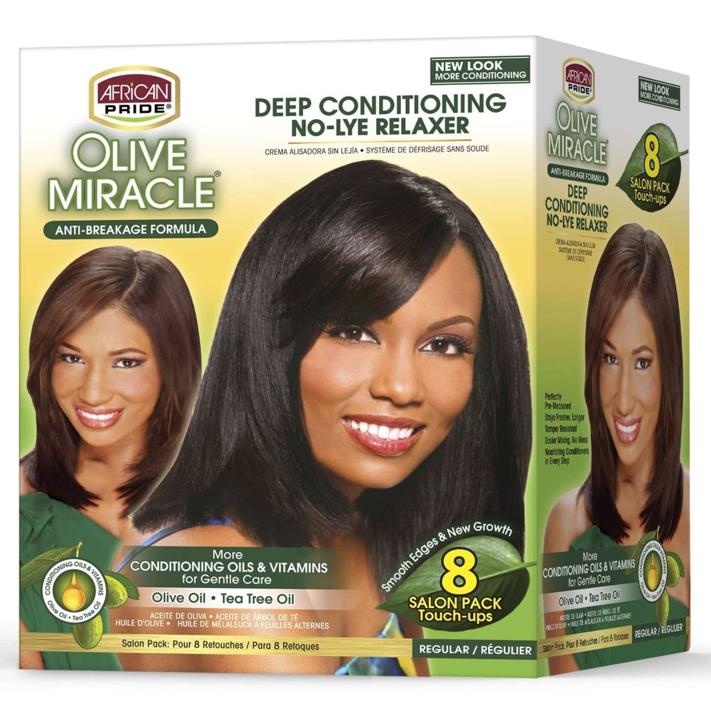 African Pride No Lye Olive Miracle Touch Up Kit 8 oz Regular