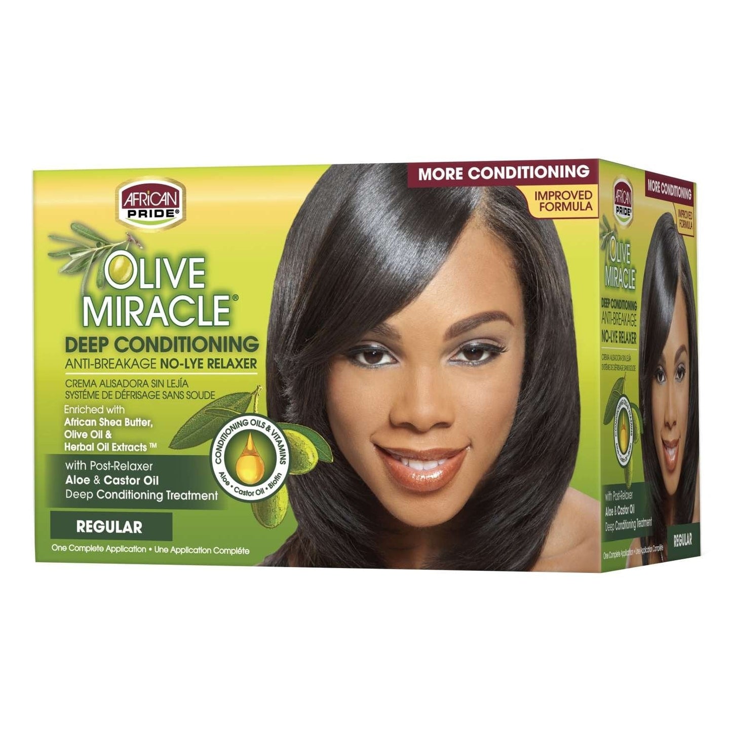 African Pride No-Lye Relaxer Kit Olive Miracle Regular