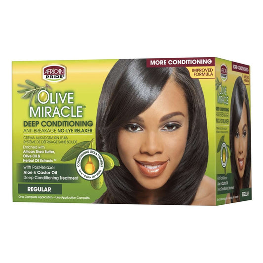 African Pride No-Lye Relaxer Kit Olive Miracle Regular