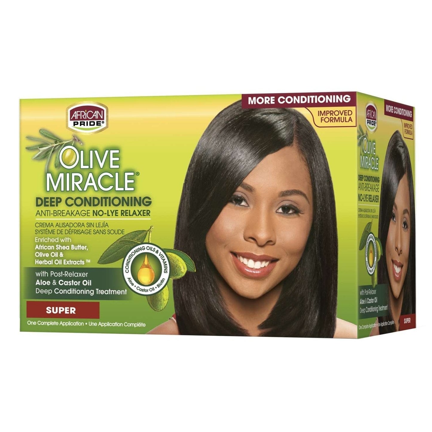African Pride No-Lye Relaxer Kit with Olive Miracle
